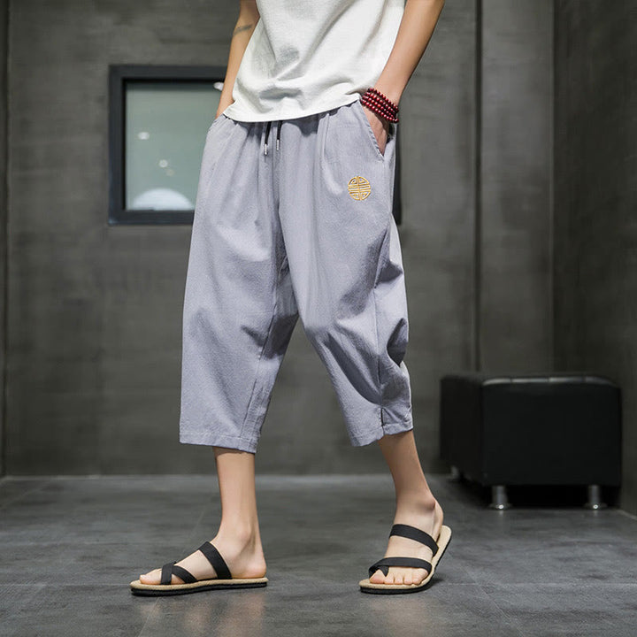 Pantalones cortos de lino con cordón y bolsillos de Buddha Stones para hombre, de verano - Gris oscuro - US/UK/AU44, UE 54 (5XL) - image 17