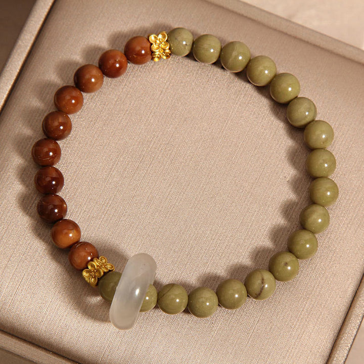 Pulsera de Buddha Stones de Ágata Natural de Alashan Semilla de Kuka para Animar