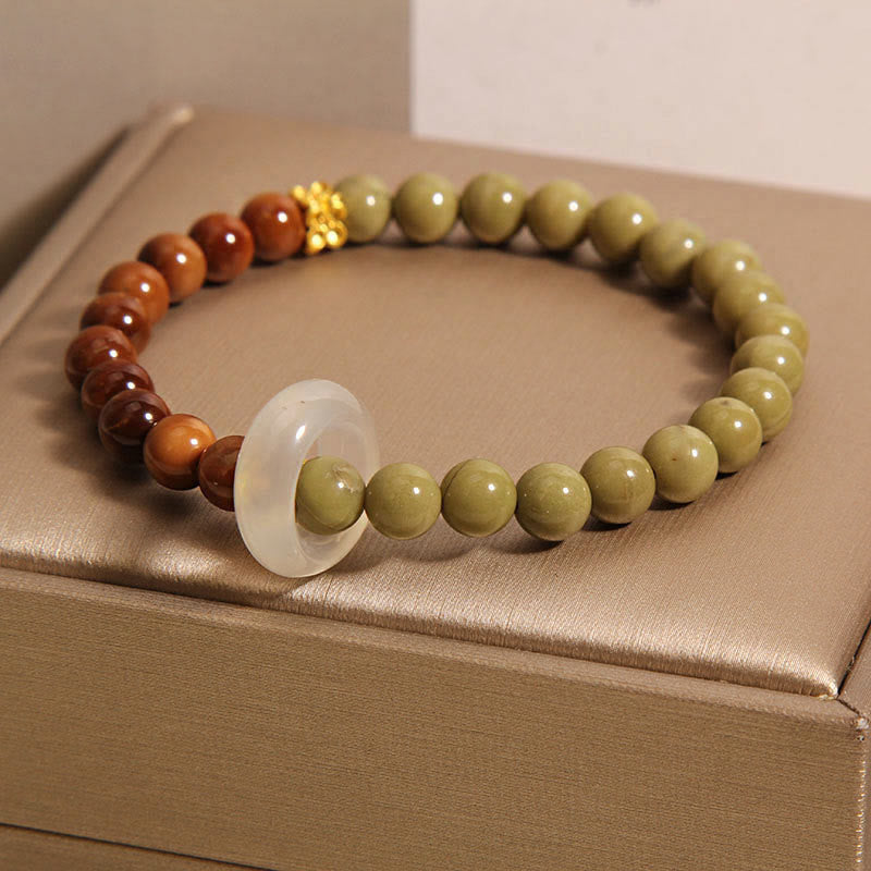 Pulsera de Buddha Stones de Ágata Natural de Alashan Semilla de Kuka para Animar