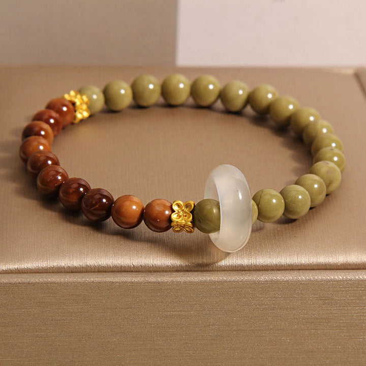Pulsera de Buddha Stones de Ágata Natural de Alashan Semilla de Kuka para Animar