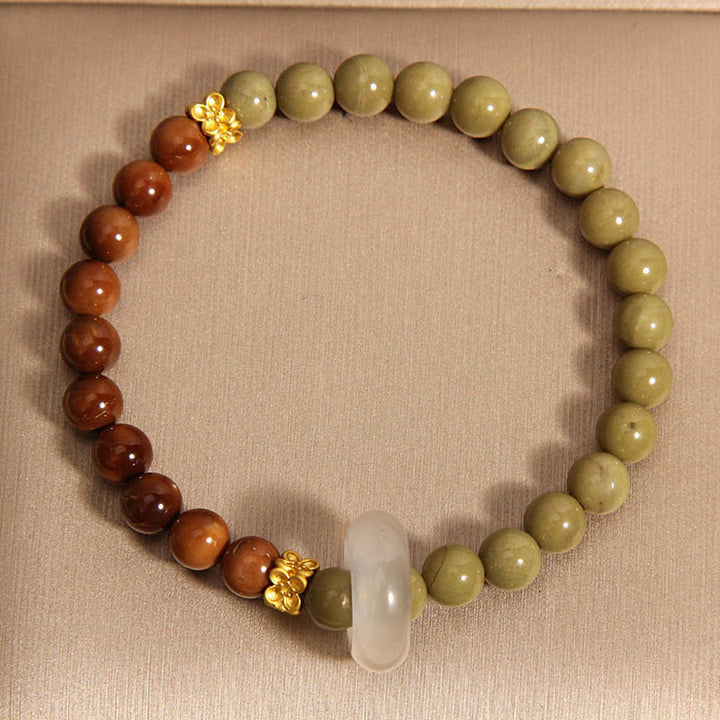 Pulsera de Buddha Stones de Ágata Natural de Alashan Semilla de Kuka para Animar