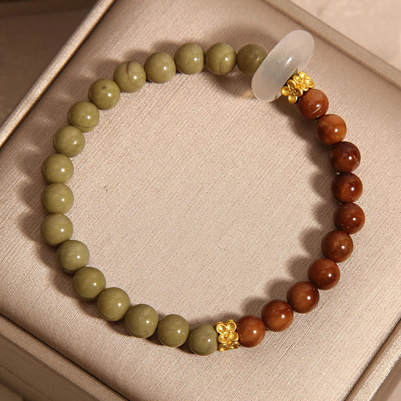 Pulsera de Buddha Stones de Ágata Natural de Alashan Semilla de Kuka para Animar