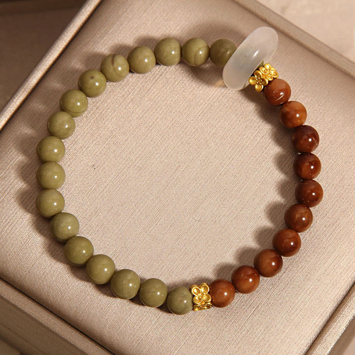 Pulsera de Buddha Stones de Ágata Natural de Alashan Semilla de Kuka para Animar