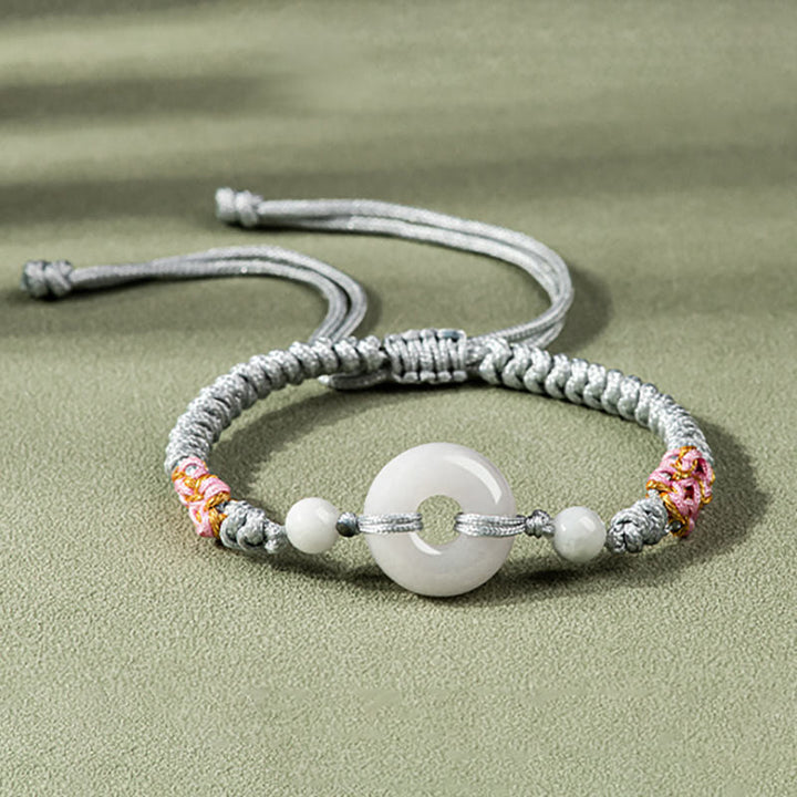 Buddha Stones Pulsera de Cuerda Roja con Jade de Suerte y Abundancia