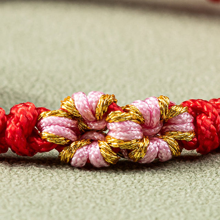 Buddha Stones Pulsera de Cuerda Roja con Jade de Suerte y Abundancia