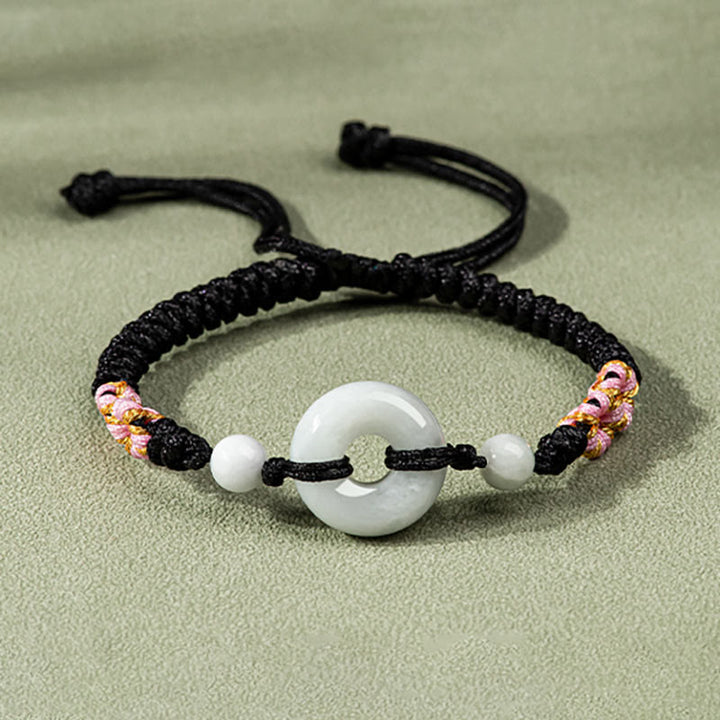 Buddha Stones Pulsera de Cuerda Roja con Jade de Suerte y Abundancia