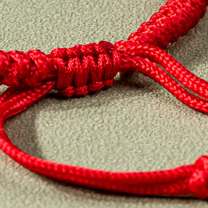Buddha Stones Pulsera de Cuerda Roja con Jade de Suerte y Abundancia