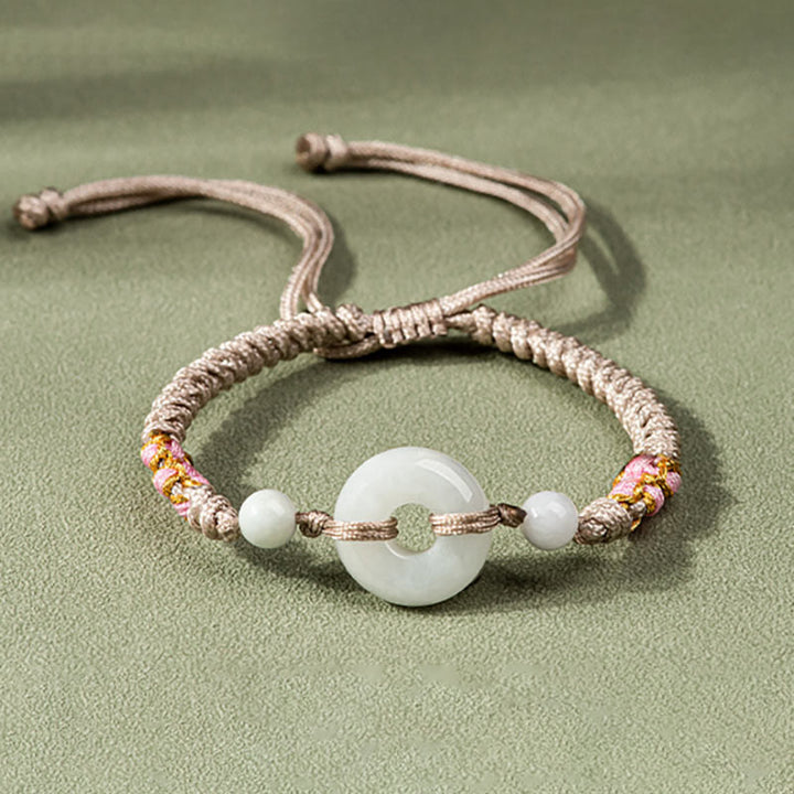 Buddha Stones Pulsera de Cuerda Roja con Jade de Suerte y Abundancia