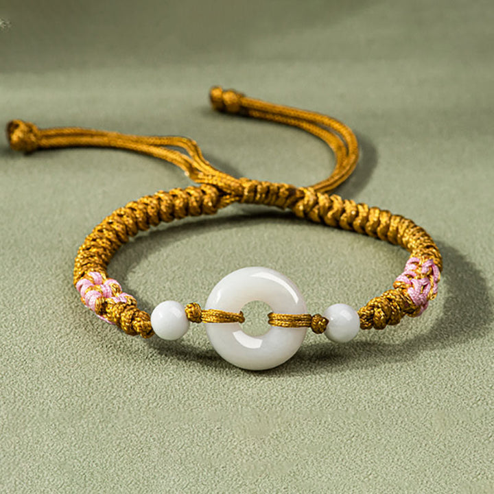 Buddha Stones Pulsera de Cuerda Roja con Jade de Suerte y Abundancia