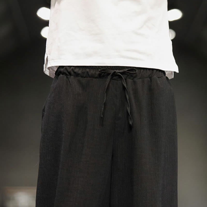 Buddha Stones Pantalones cortos de verano para hombre de algodón y lino con bolsillos - image 34