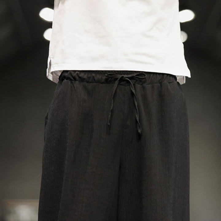 Buddha Stones Pantalones cortos de verano para hombre de algodón y lino con bolsillos - image 34