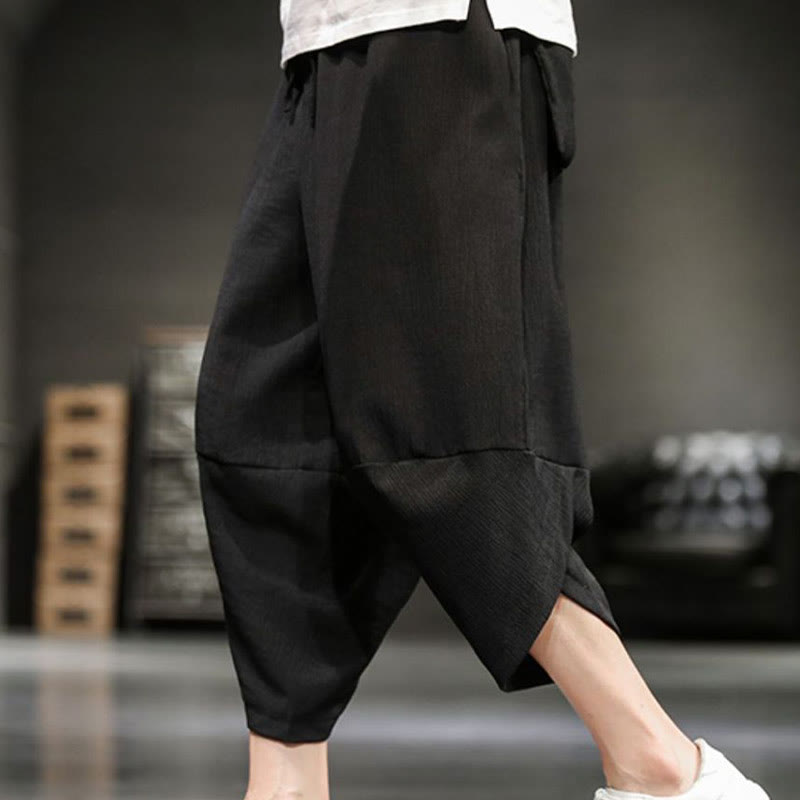 Buddha Stones Pantalones cortos de verano para hombre de algodón y lino con bolsillos - Negro - US/UK/AU46, EU56 (5XL)  - image 24