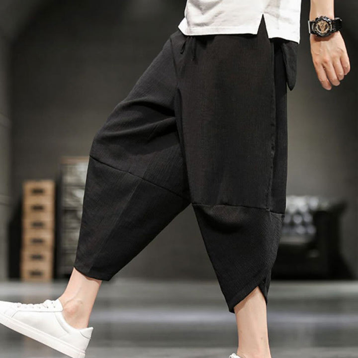 Buddha Stones Pantalones cortos de verano para hombre de algodón y lino con bolsillos - image 32