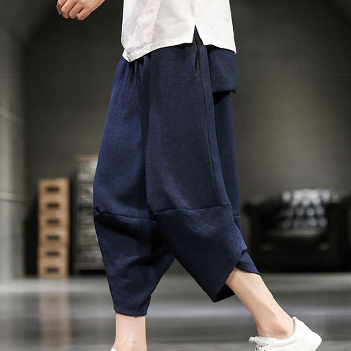 Buddha Stones Pantalones cortos de verano para hombre de algodón y lino con bolsillos - Azul acero - US/UK/AU46, EU56 (5XL)  - image 17