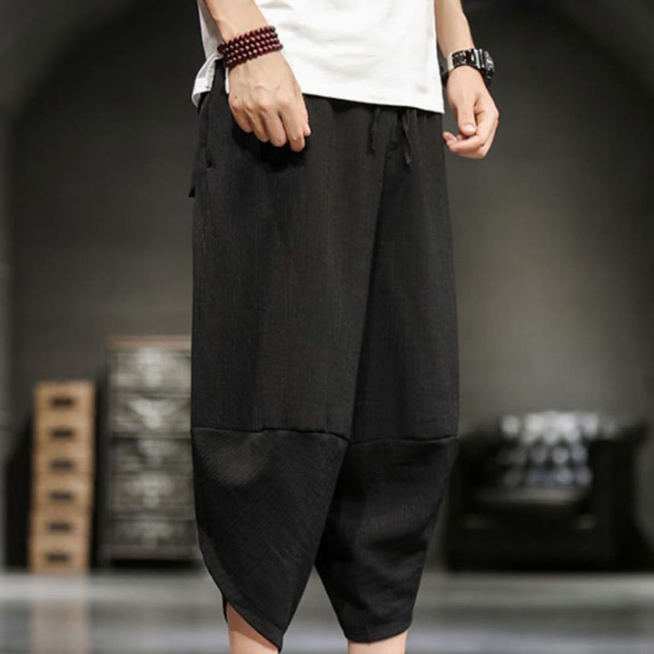 Buddha Stones Pantalones cortos de verano para hombre de algodón y lino con bolsillos - image 26