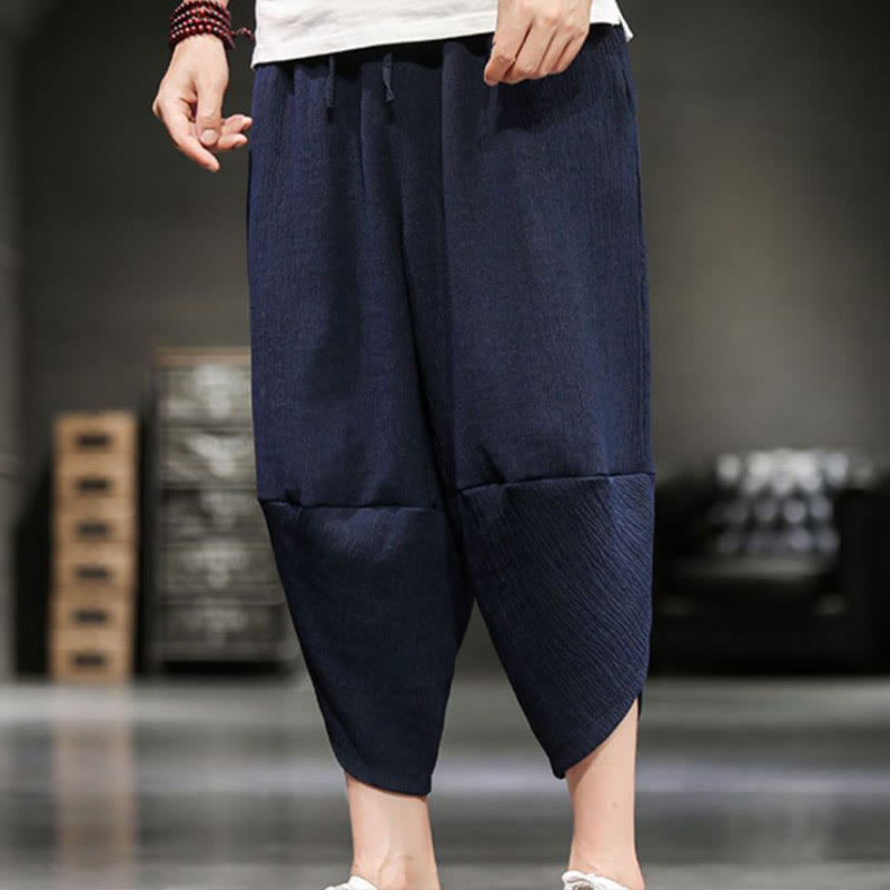 Buddha Stones Pantalones cortos de verano para hombre de algodón y lino con bolsillos - image 22