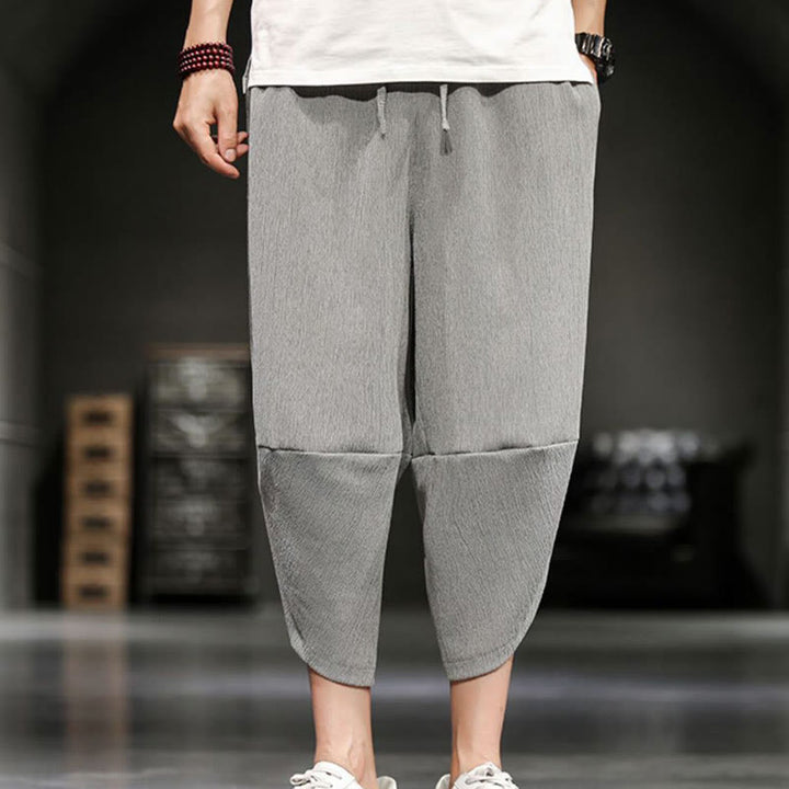 Buddha Stones Pantalones cortos de verano para hombre de algodón y lino con bolsillos - image 9