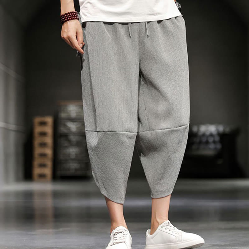 Buddha Stones Pantalones cortos de verano para hombre de algodón y lino con bolsillos - image 2