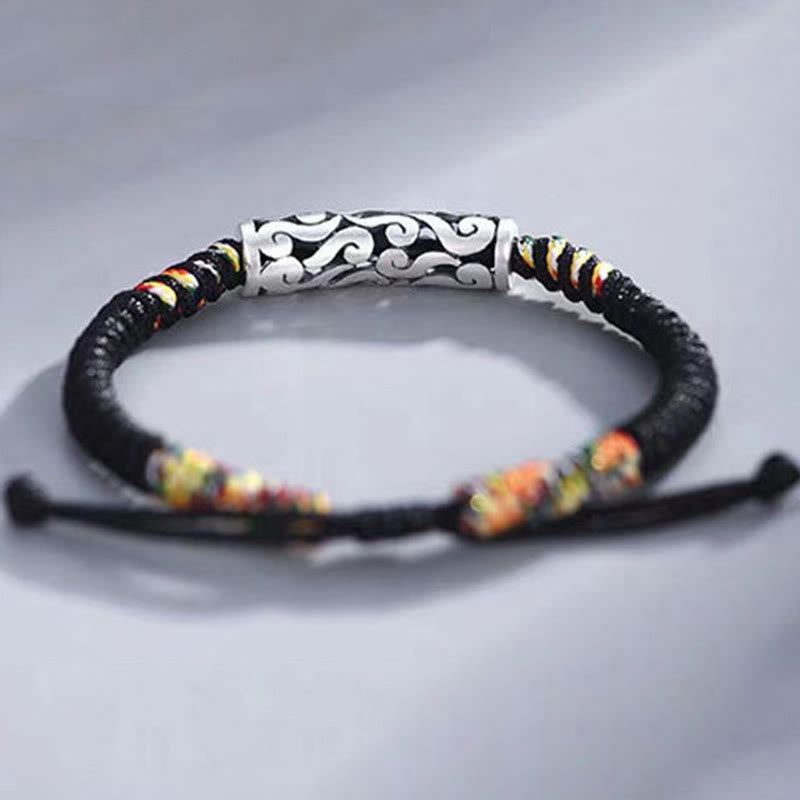 Pulsera de cuerda de la suerte de nubes auspiciosas de cobre Buddha Stones
