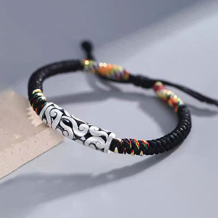 Pulsera de cuerda de la suerte de nubes auspiciosas de cobre Buddha Stones