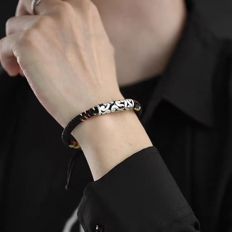 Pulsera de cuerda de la suerte de nubes auspiciosas de cobre Buddha Stones
