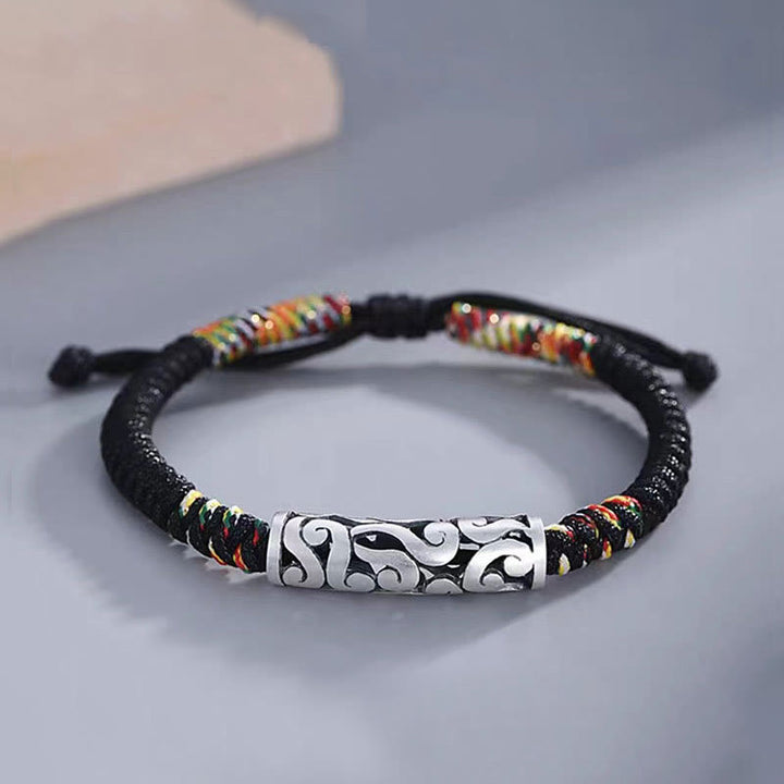 Pulsera de cuerda de la suerte de nubes auspiciosas de cobre Buddha Stones