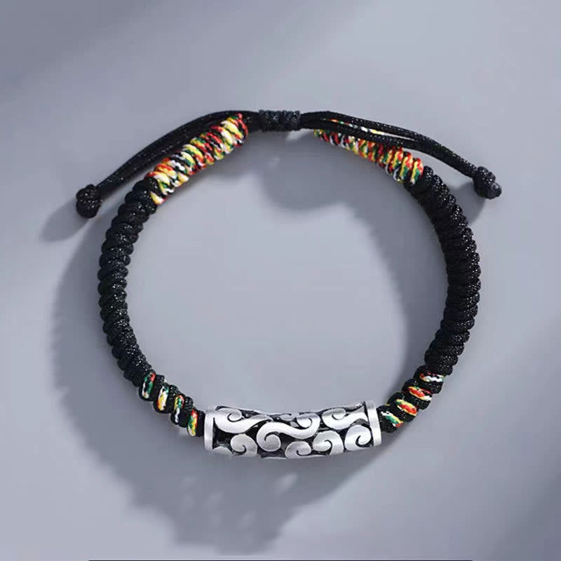 Pulsera de cuerda de la suerte de nubes auspiciosas de cobre Buddha Stones