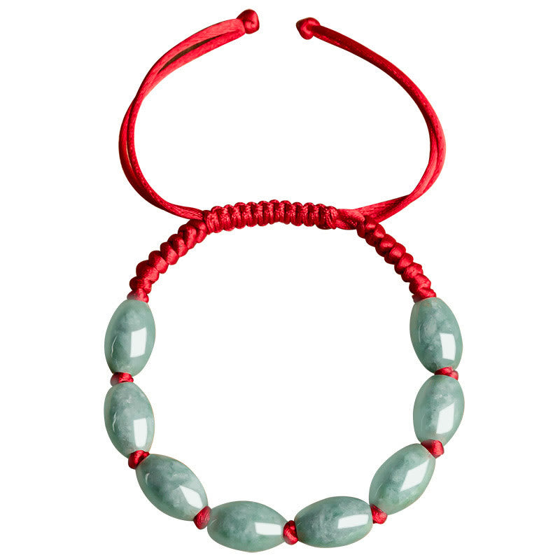 Pulsera de Cuerda Roja con Jade de la Suerte de Buddha Stones