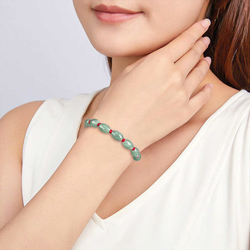 Pulsera de Cuerda Roja con Jade de la Suerte de Buddha Stones
