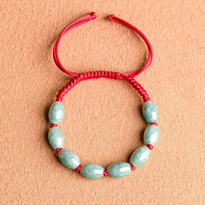 Pulsera de Cuerda Roja con Jade de la Suerte de Buddha Stones