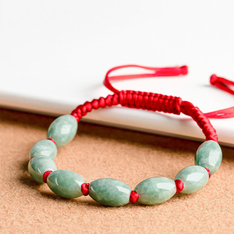 Pulsera de Cuerda Roja con Jade de la Suerte de Buddha Stones