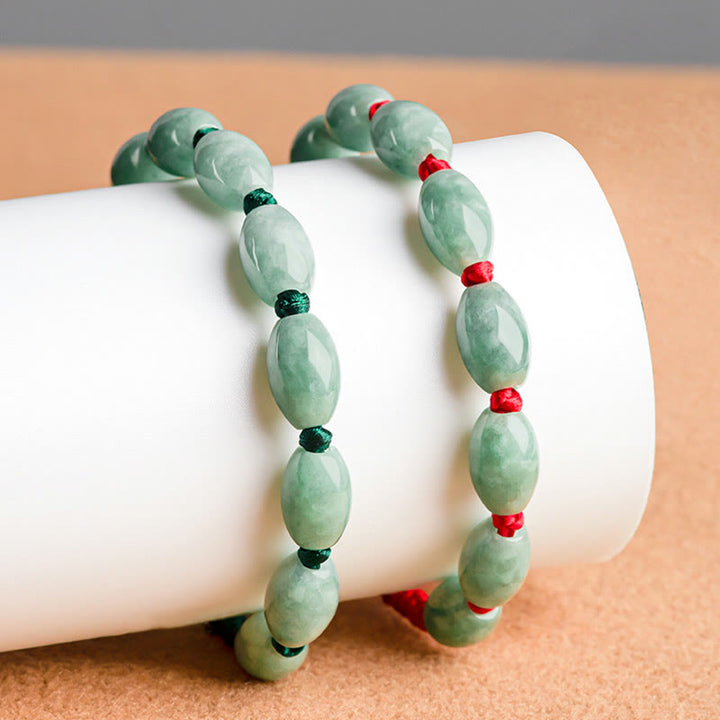 Pulsera de Cuerda Roja con Jade de la Suerte de Buddha Stones