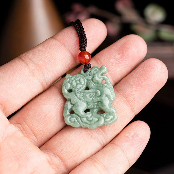 Colgante de Collar de Cuerda de Jade PiXiu de Buddha Stones para la Riqueza y la Suerte - image 8