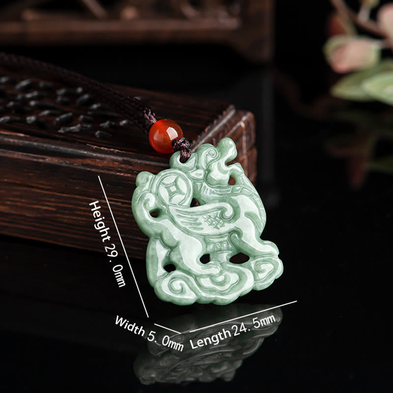 Colgante de Collar de Cuerda de Jade PiXiu de Buddha Stones para la Riqueza y la Suerte - image 3