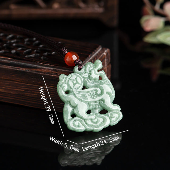 Colgante de Collar de Cuerda de Jade PiXiu de Buddha Stones para la Riqueza y la Suerte - image 3