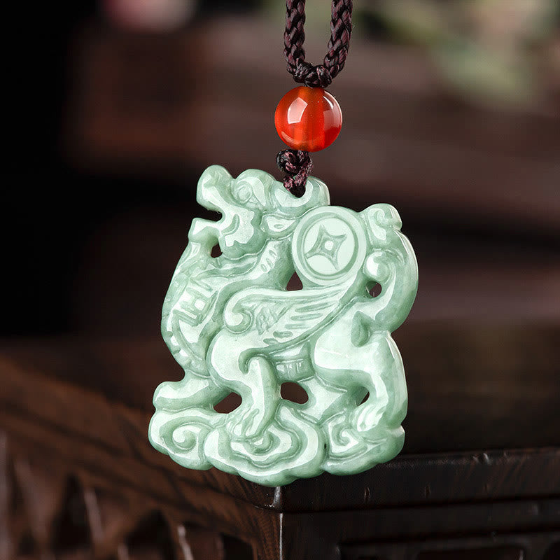 Colgante de Collar de Cuerda de Jade PiXiu de Buddha Stones para la Riqueza y la Suerte - image 2