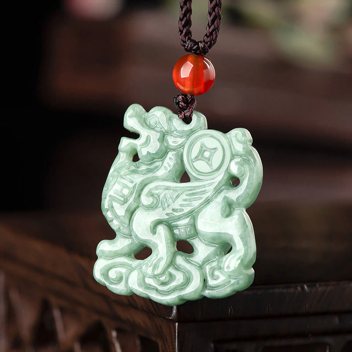 Colgante de Collar de Cuerda de Jade PiXiu de Buddha Stones para la Riqueza y la Suerte - image 2