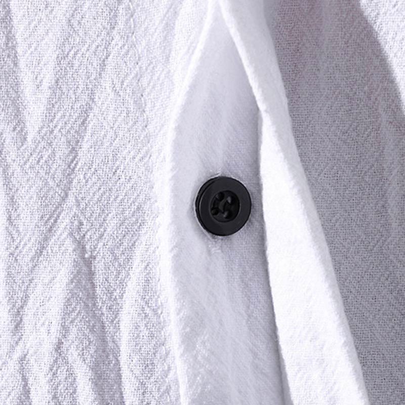 Camisa de verano de hombre de manga corta con botón de algodón Buddha Stones - image 9