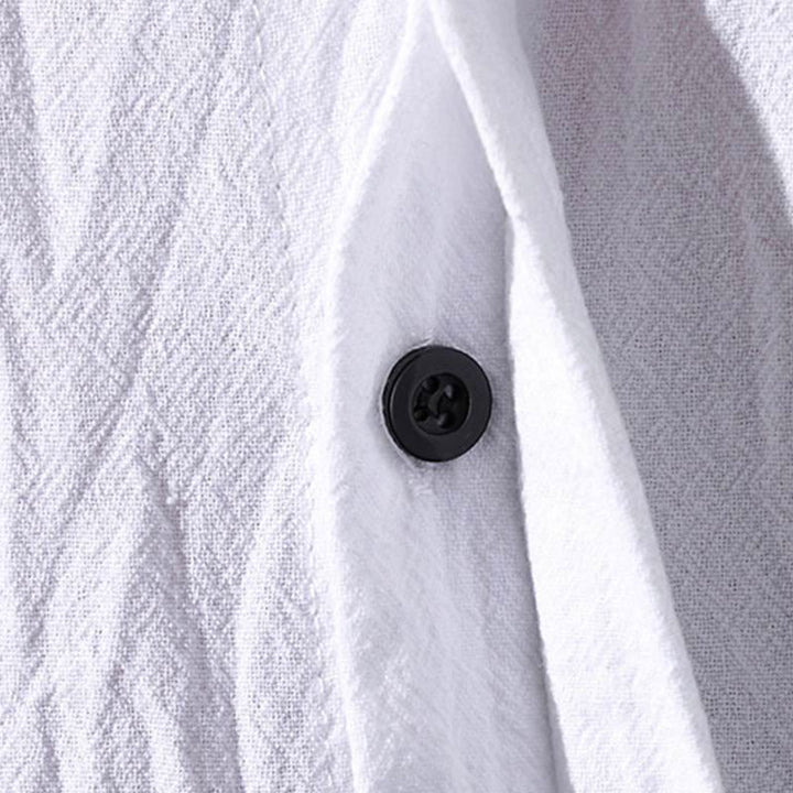 Camisa de verano de hombre de manga corta con botón de algodón Buddha Stones - image 9