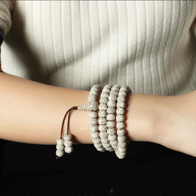 Buddha Stones Pulsera de riqueza de ámbar y ágata con semilla de Bodhi tibetana
