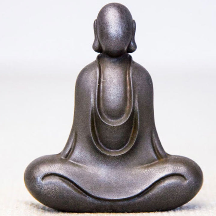 Buddha Stones Estatua de Buda Tibetano de Resina Fundida con Polvo de Hierro Oxidado para Decoración de Escritorio - Buda 10*8,5*2,6 cm - Versión pulida - image 21