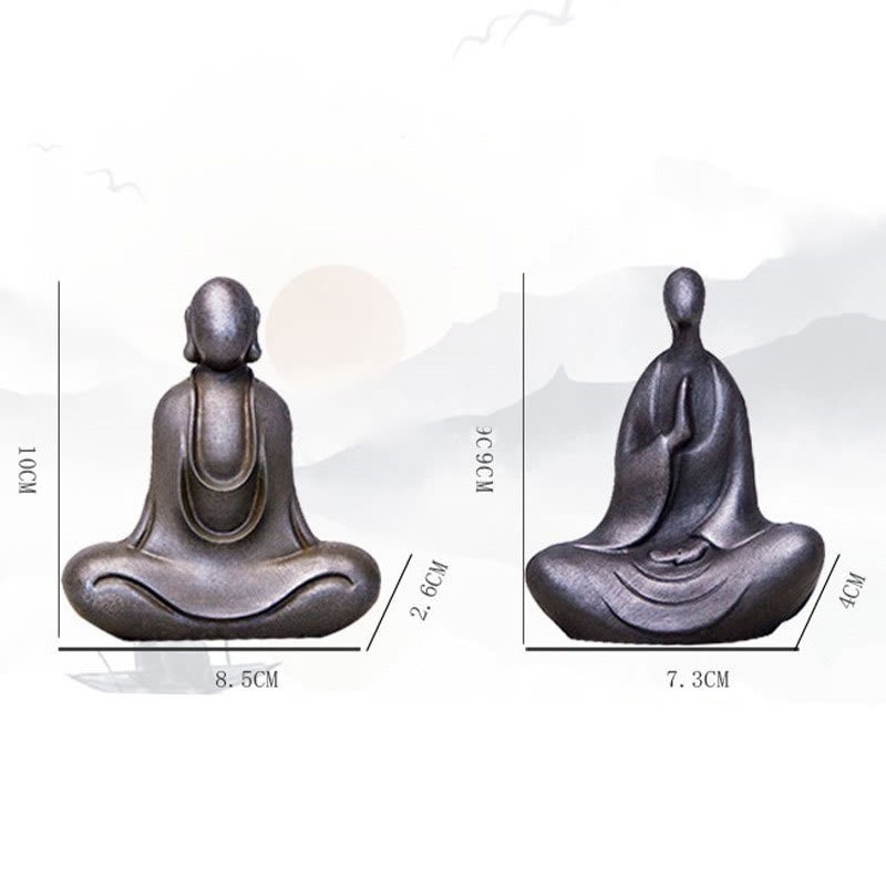Buddha Stones Estatua de Buda Tibetano de Resina Fundida con Polvo de Hierro Oxidado para Decoración de Escritorio - image 29
