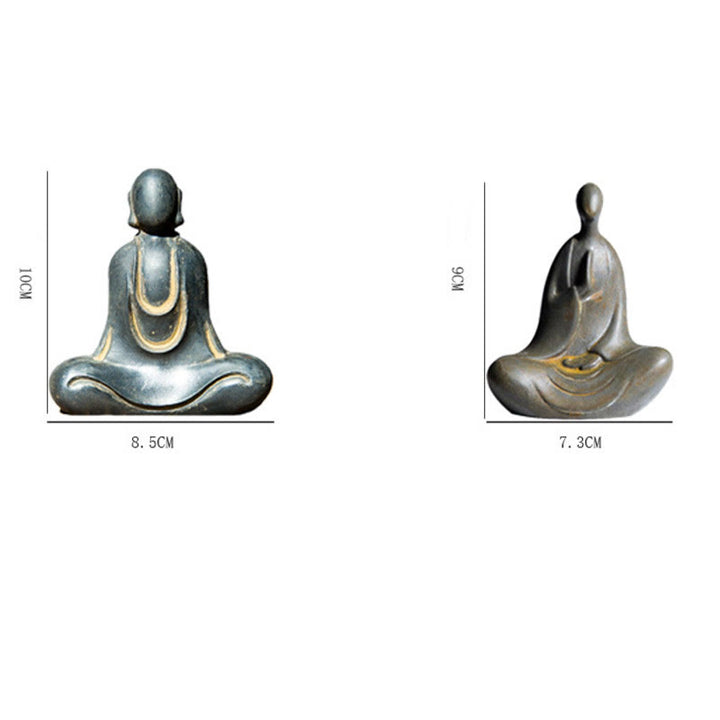 Buddha Stones Estatua de Buda Tibetano de Resina Fundida con Polvo de Hierro Oxidado para Decoración de Escritorio - image 28