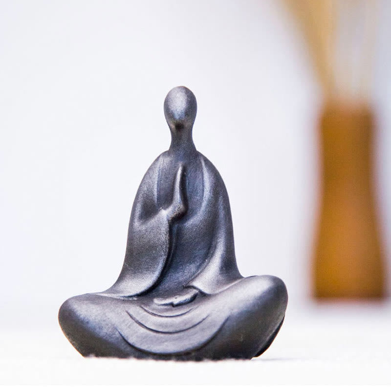 Buddha Stones Estatua de Buda Tibetano de Resina Fundida con Polvo de Hierro Oxidado para Decoración de Escritorio - image 10