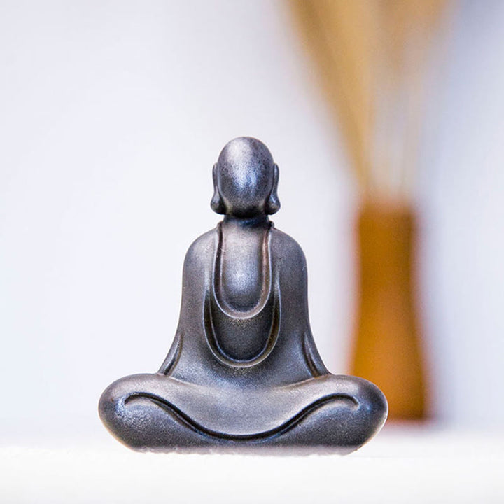 Buddha Stones Estatua de Buda Tibetano de Resina Fundida con Polvo de Hierro Oxidado para Decoración de Escritorio - image 25