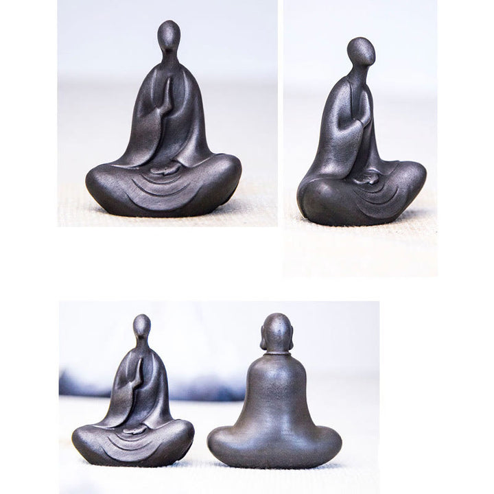 Buddha Stones Estatua de Buda Tibetano de Resina Fundida con Polvo de Hierro Oxidado para Decoración de Escritorio - image 33
