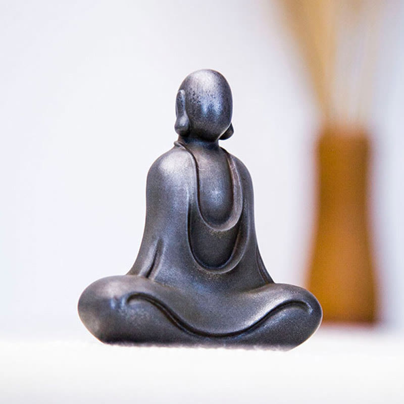Buddha Stones Estatua de Buda Tibetano de Resina Fundida con Polvo de Hierro Oxidado para Decoración de Escritorio - image 24