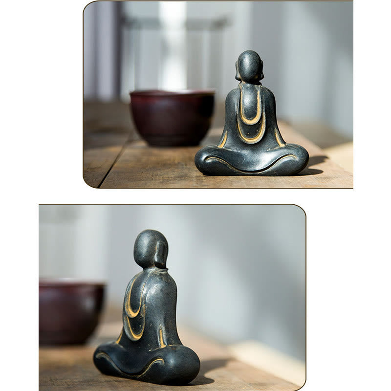 Buddha Stones Estatua de Buda Tibetano de Resina Fundida con Polvo de Hierro Oxidado para Decoración de Escritorio - image 19