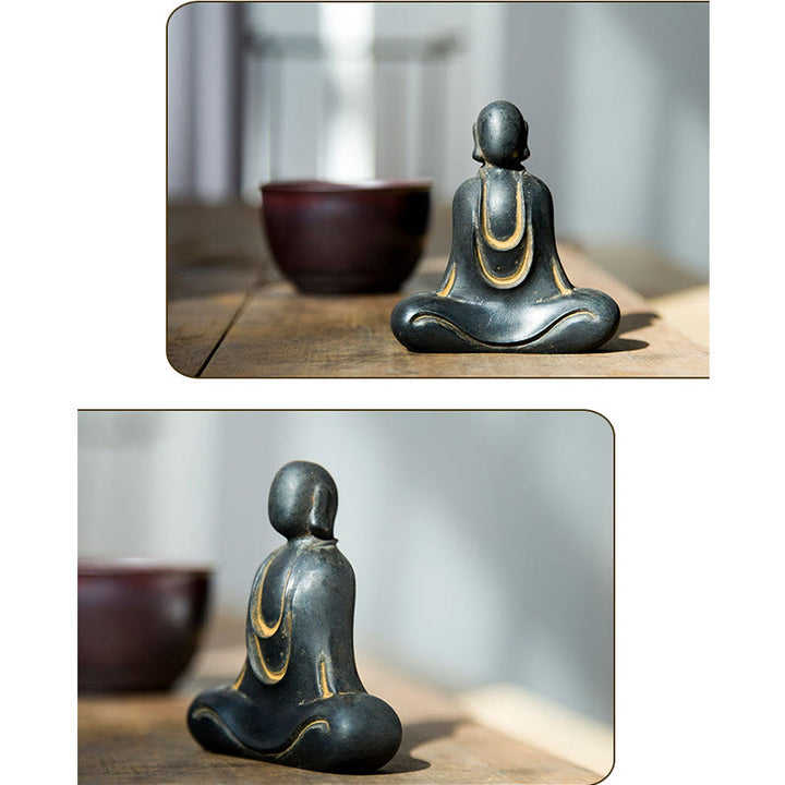 Buddha Stones Estatua de Buda Tibetano de Resina Fundida con Polvo de Hierro Oxidado para Decoración de Escritorio - image 19