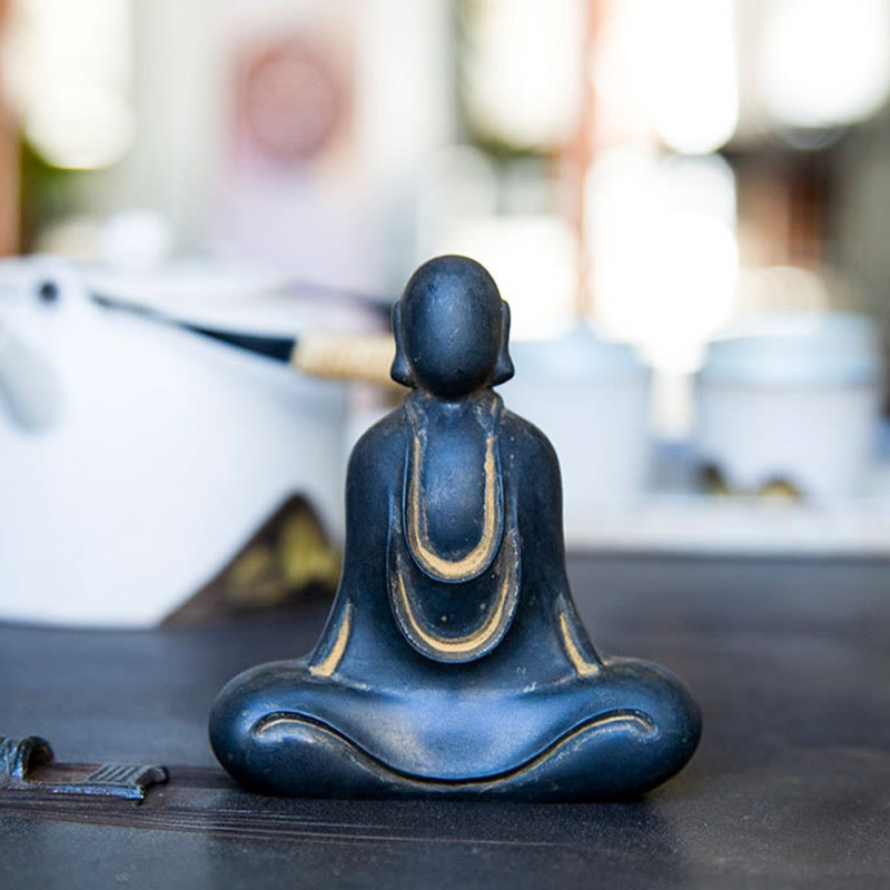 Buddha Stones Estatua de Buda Tibetano de Resina Fundida con Polvo de Hierro Oxidado para Decoración de Escritorio - image 17